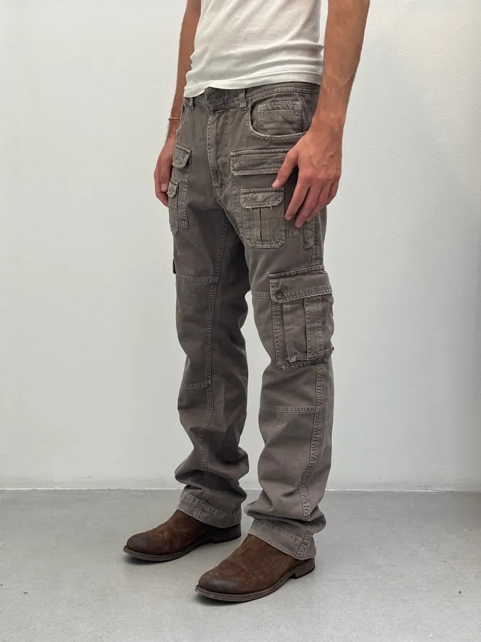 SS2008 Dolce & Gabbana Grey Multi-Pocket Cargo Pants - Image 2
