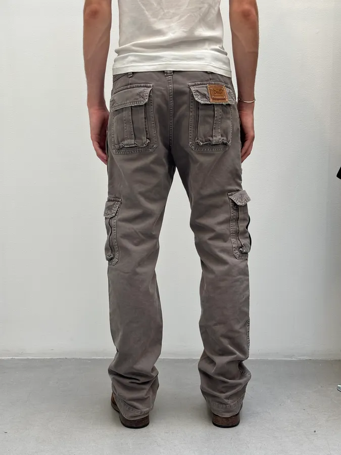 SS2008 Dolce & Gabbana Grey Multi-Pocket Cargo Pants - Image 3