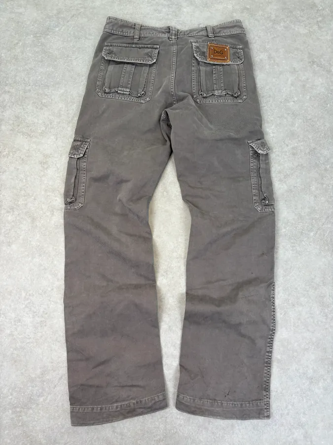 SS2008 Dolce & Gabbana Grey Multi-Pocket Cargo Pants - Image 6