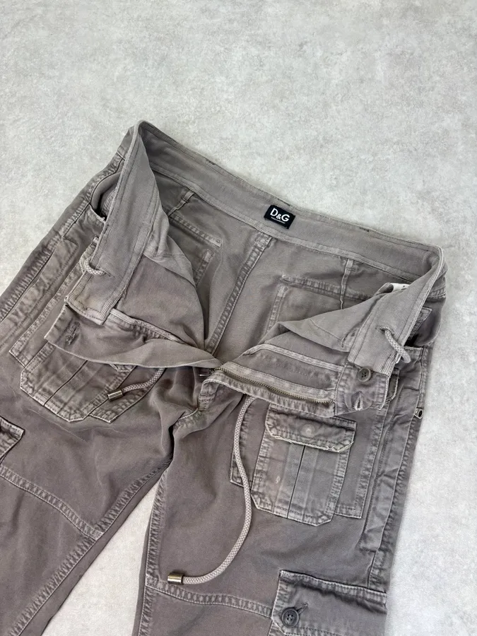 SS2008 Dolce & Gabbana Grey Multi-Pocket Cargo Pants - Image 8