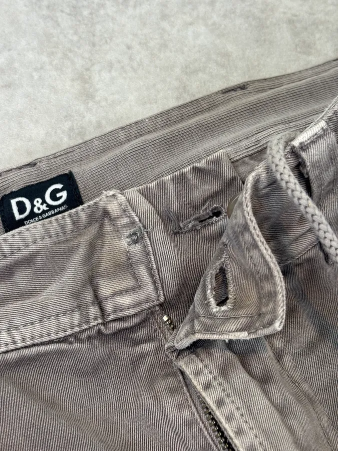 SS2008 Dolce & Gabbana Grey Multi-Pocket Cargo Pants - Image 9