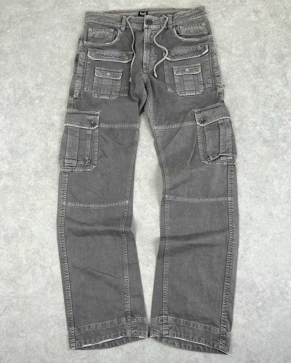 SS2008 Dolce & Gabbana Grey Multipockets Cargo Pants - Image 4
