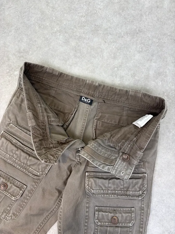 SS2008 Dolce & Gabbana Multi Pocket Khaki Cargo Pants - Image 7