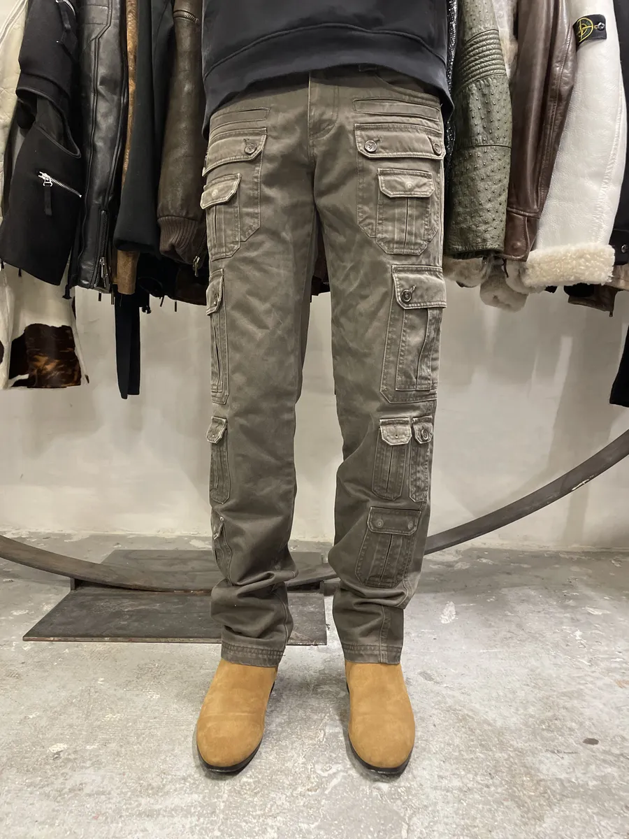 SS2008 Dolce & Gabbana Multi Pockets Cargo Olive Pants - Image 2