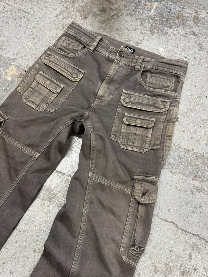 SS2008 Dolce & Gabbana Multi Pockets Grey Pants - Image 5