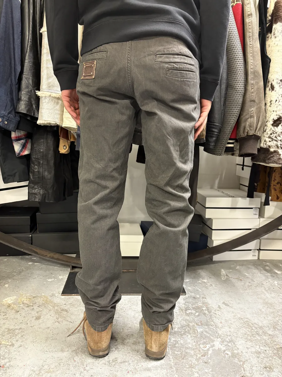SS2008 Dolce & Gabbana Olive Grey Multi Pockets Pants - Image 3