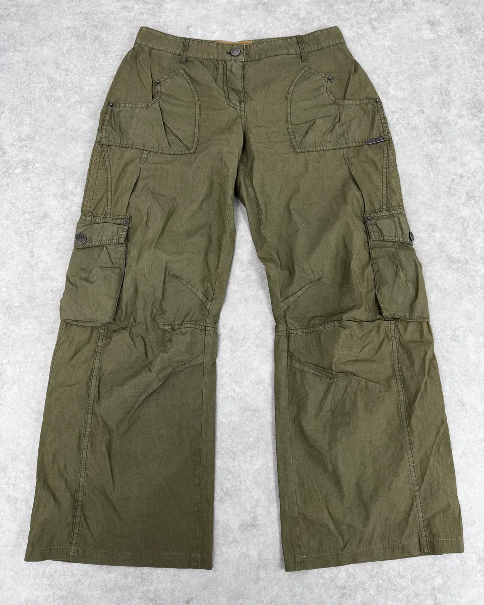 SS2008 Galliano Olive Combat Relaxed Cargo Pants
