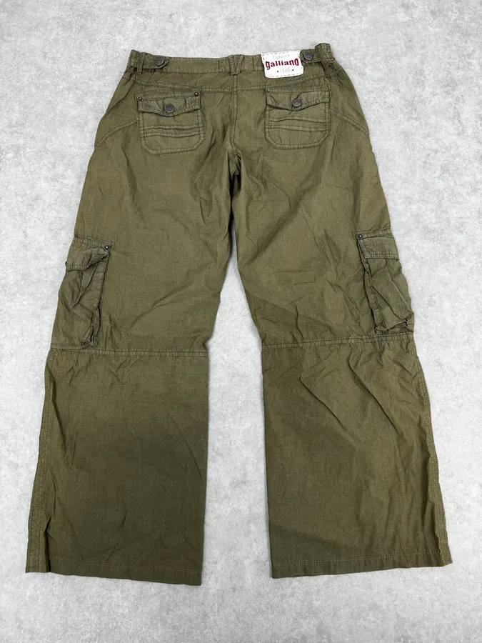 SS2008 Galliano Olive Combat Relaxed Cargo Pants - Image 5
