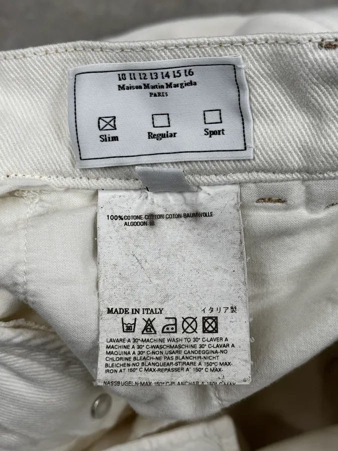 SS2008 Maison Martin Margiela White Classic Slim Denim Jeans - Image 11