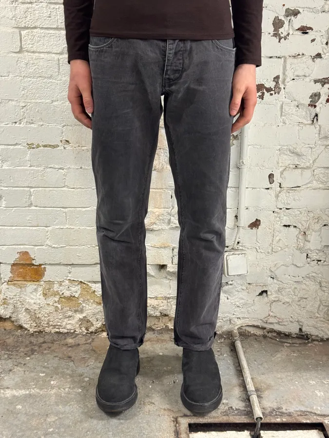 SS2008 Prada Avant-Garde Faded Grey Slim Pants - Image 2