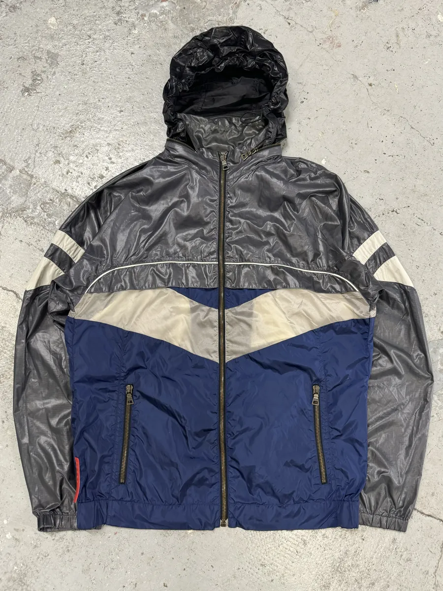 SS2008 Prada Grey & Blue Sport Linea Rossa Jacket