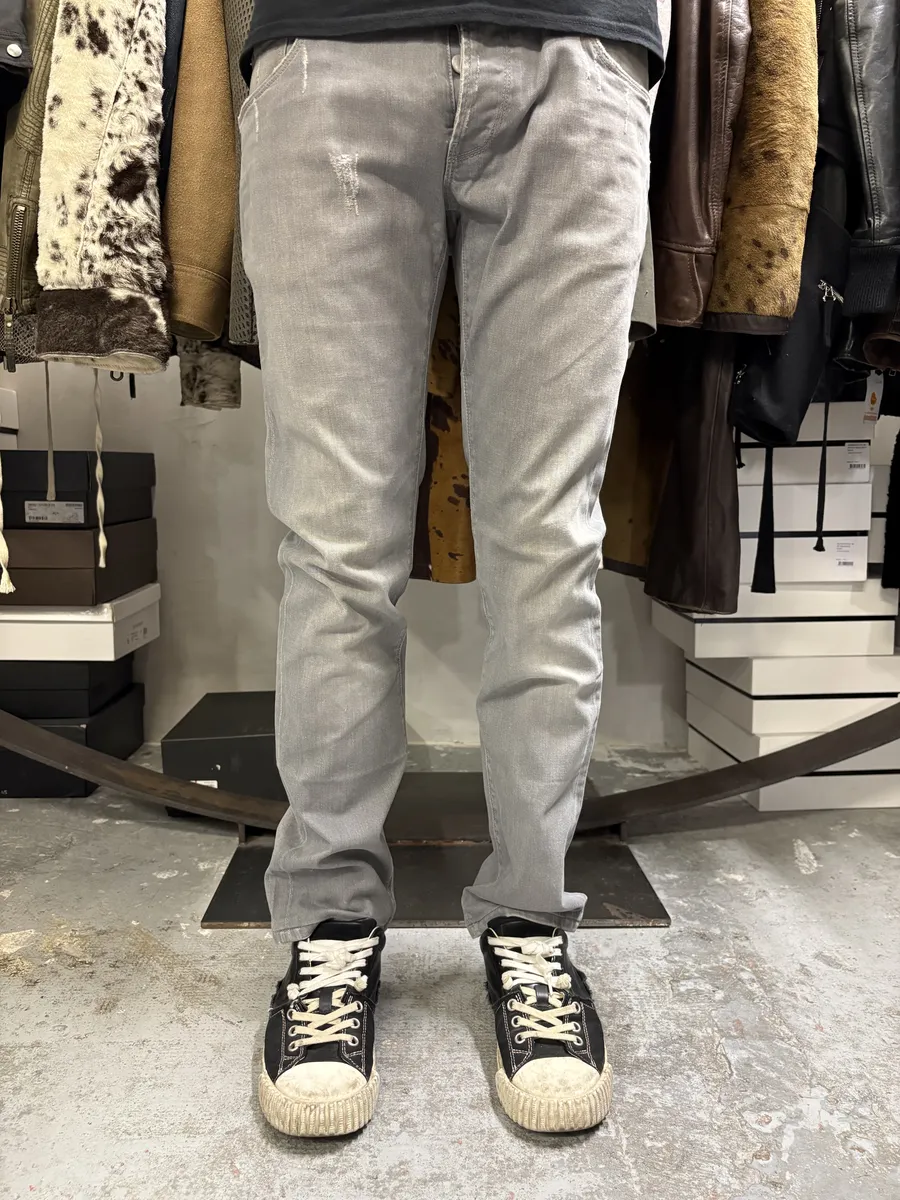 SS2008 Prada Grey Distressed Denim Jeans - Image 2