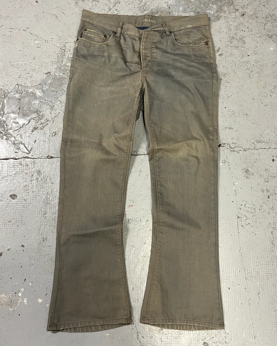 SS2008 Prada Grey Eroded Denim Jeans - Image 4