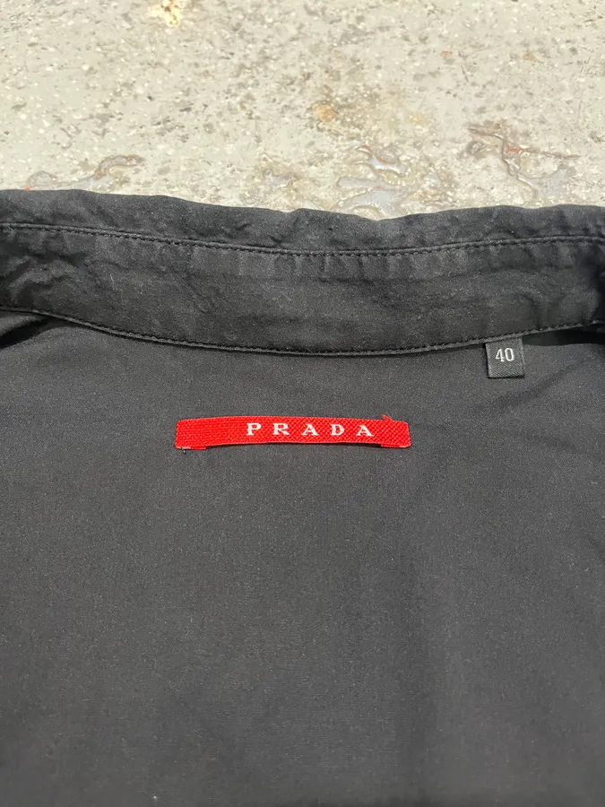 SS2008 Prada Lined Black Grey Shirt - Image 7