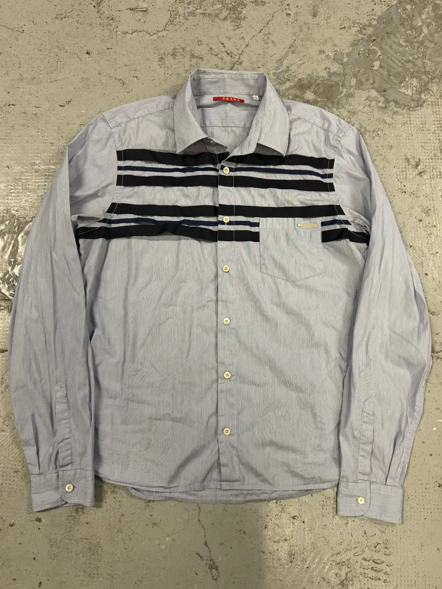 SS2008 Prada Striped Blue Shirt