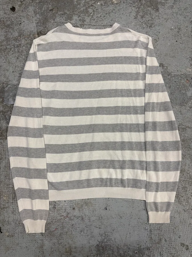 SS2008 Prada White & Grey Striped Sweater - Image 6