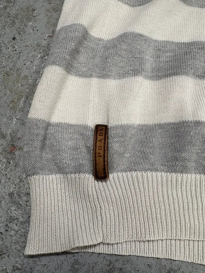 SS2008 Prada White & Grey Striped Sweater - Image 8