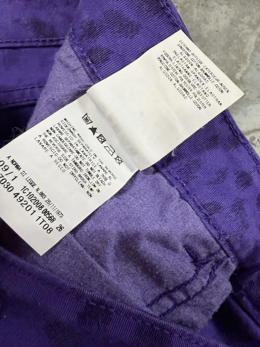 SS2009 Cavalli Leopard Purple & Black Slim Pants - Image 8