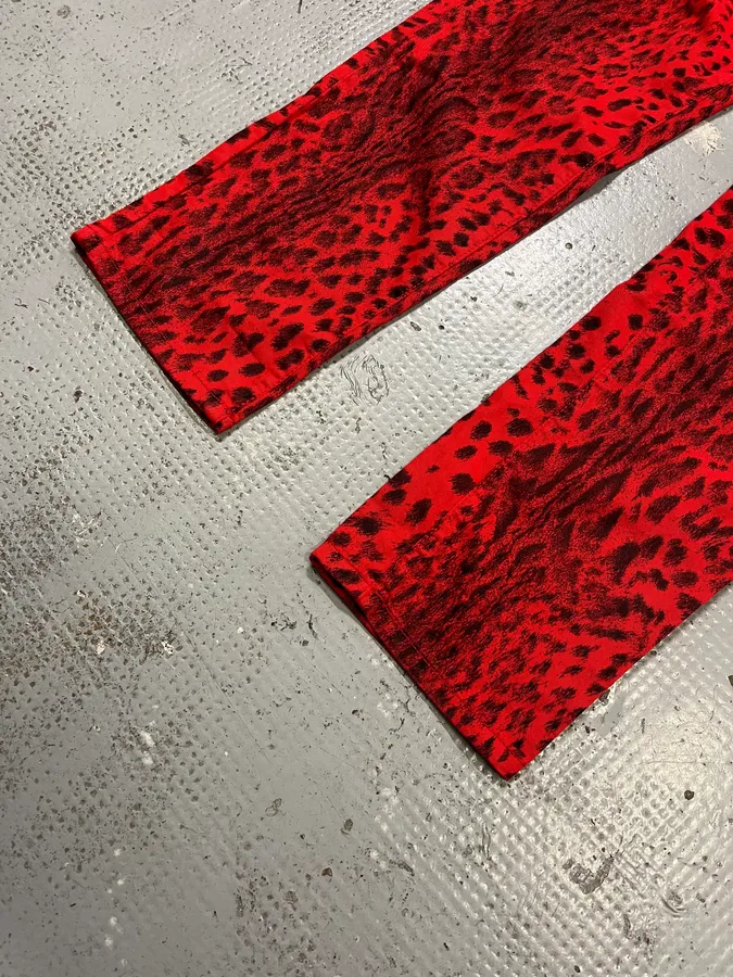 SS2009 Cavalli Red & Black Leopard Pants - Image 6