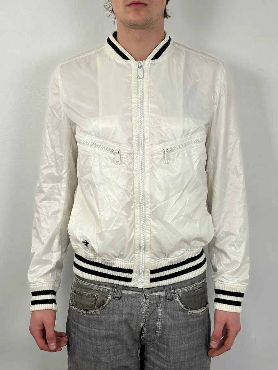 SS2009 Dior Homme Light White Bomber Jacket by Kris Van Assche - Image 2