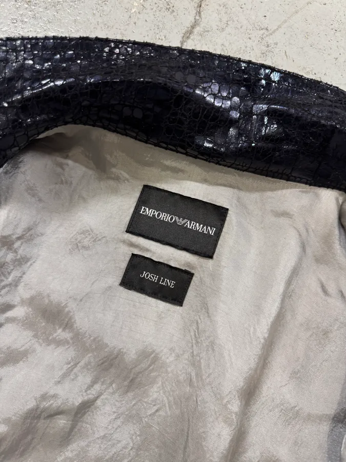 SS2009 Emporio Armani Navy Shiny Crocodile Effet Jacket - Image 8