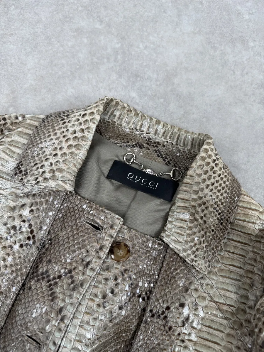 SS2009 Gucci Beige Python Leather Jacket by Frida Giannini - Image 16