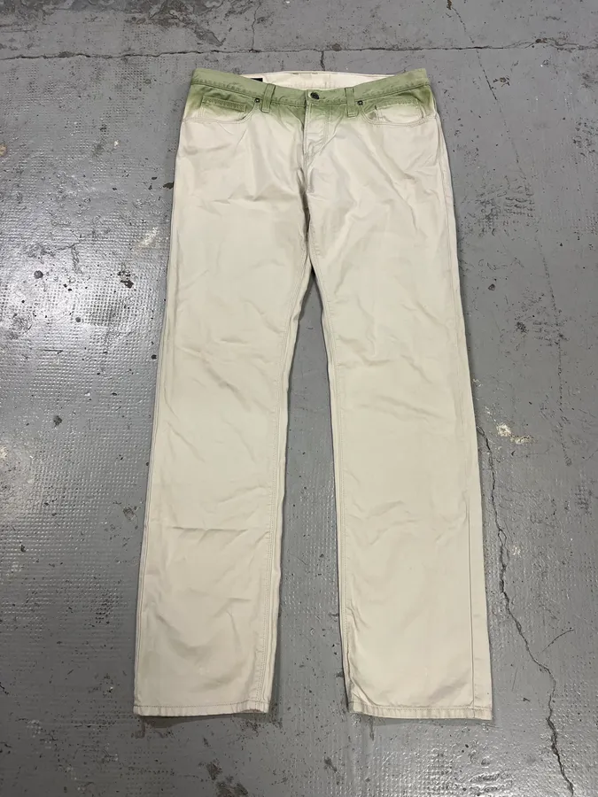 SS2009 Gucci Gradient White & Green Pants - Image 5