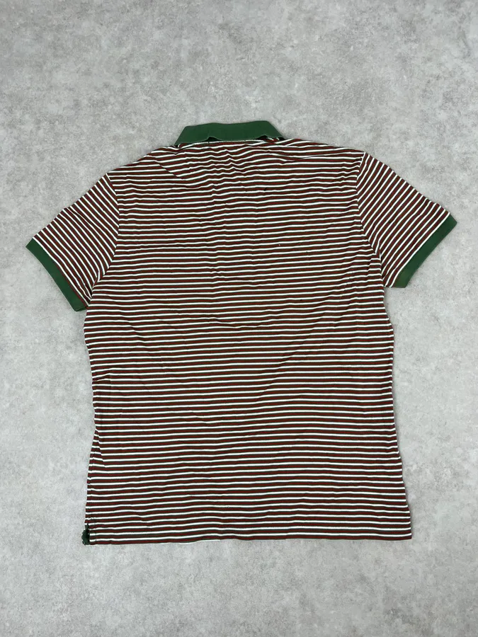 SS2009 Gucci Green & Red Striped Polo - Image 6