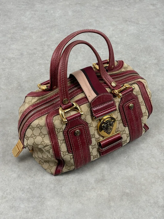 SS2009 Gucci Red & Beige Monogram Heritage Bag by Frida Giannini