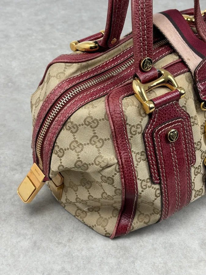 SS2009 Gucci Red & Beige Monogram Heritage Bag by Frida Giannini - Image 8