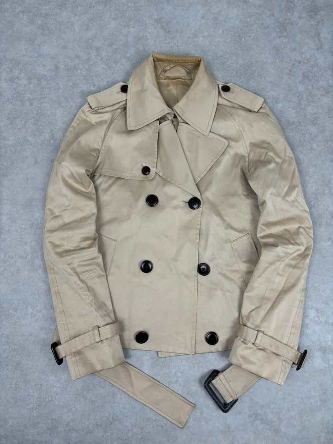 SS2009 Maison Martin Margiela Beige Classic Cropped Trench Jacket - Image 8