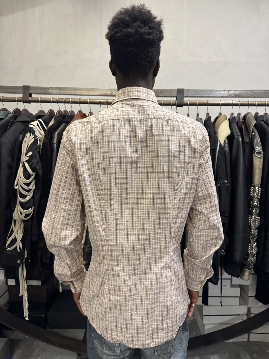 SS2009 Prada Checkered Light Red & White Shirt - Image 3
