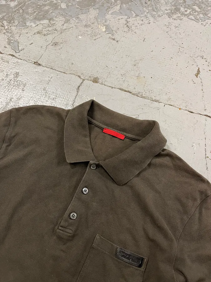 SS2009 Prada Dark Green Classy Longsleeve Polo - Image 4