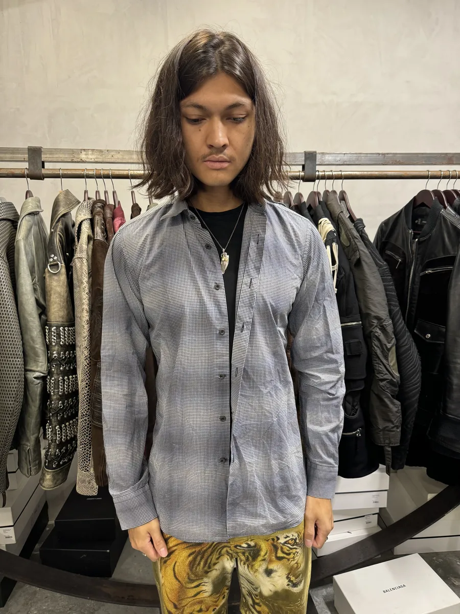 SS2009 Prada Grey Checked Gradient Shirt - Image 2