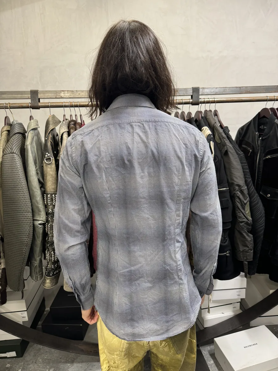 SS2009 Prada Grey Checked Gradient Shirt - Image 3