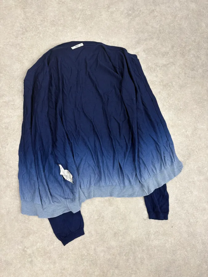 SS2009 Prada Navy Gradiant Wool Cardigan - Image 7