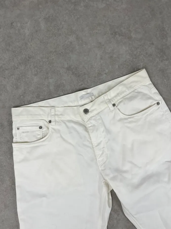 SS2009 Prada White Classic Denim Jeans - Image 6