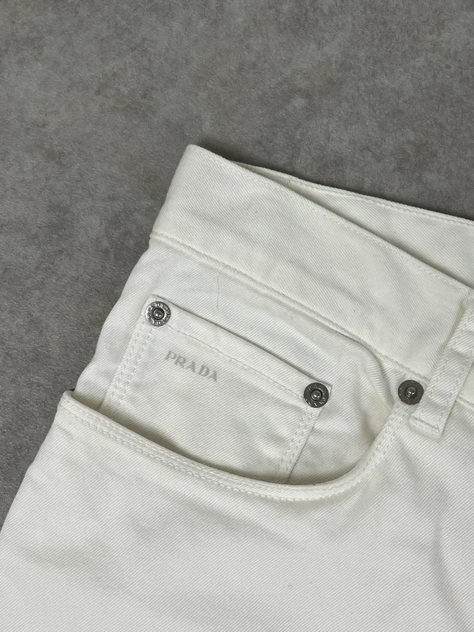 SS2009 Prada White Classic Denim Jeans - Image 9