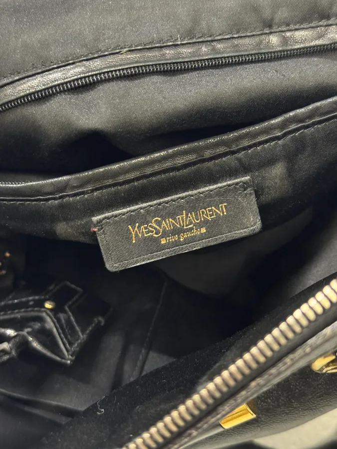 SS2009 Yves Saint Laurent Muse Shiny Black Leather Handle Bag - Image 12