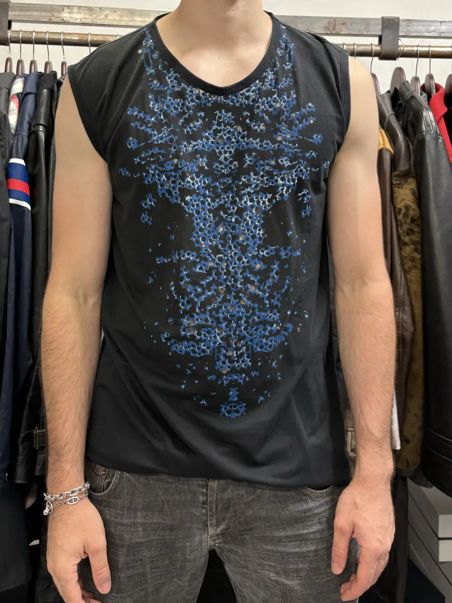 SS2010 Balenciaga Black & Blue Contemporary Tank Top - Image 2