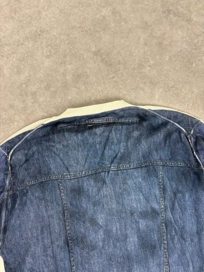 SS2010 Dolce & Gabbana Blue Denim Trompe-loeil V Neck Sweater - Image 6
