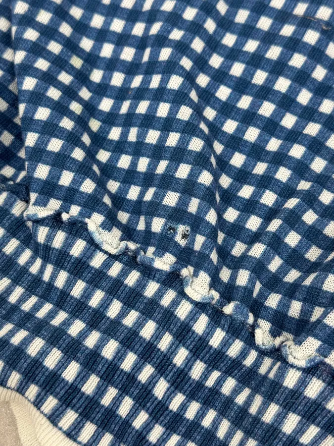 SS2010 Dolce & Gabbana Blue & White Checkered Trompe L’oeil Polo - Image 9