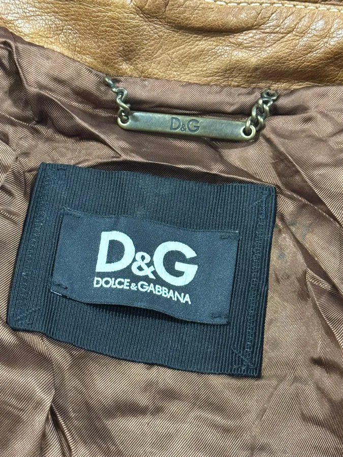 SS2010 Dolce & Gabbana Brown Gradient Leather Jacket - Image 12