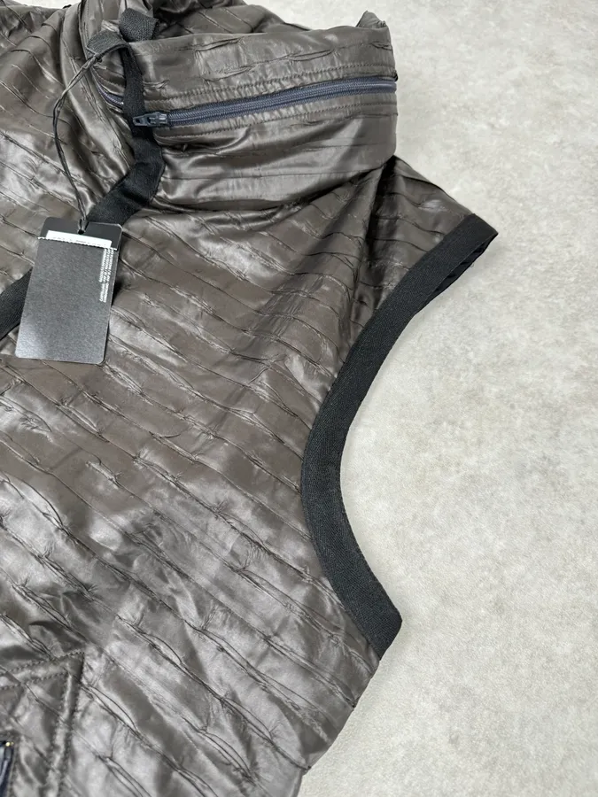 SS2010 Emporio Armani Brown Satin Crocodile Effect Avant-Garde Vest - Image 6