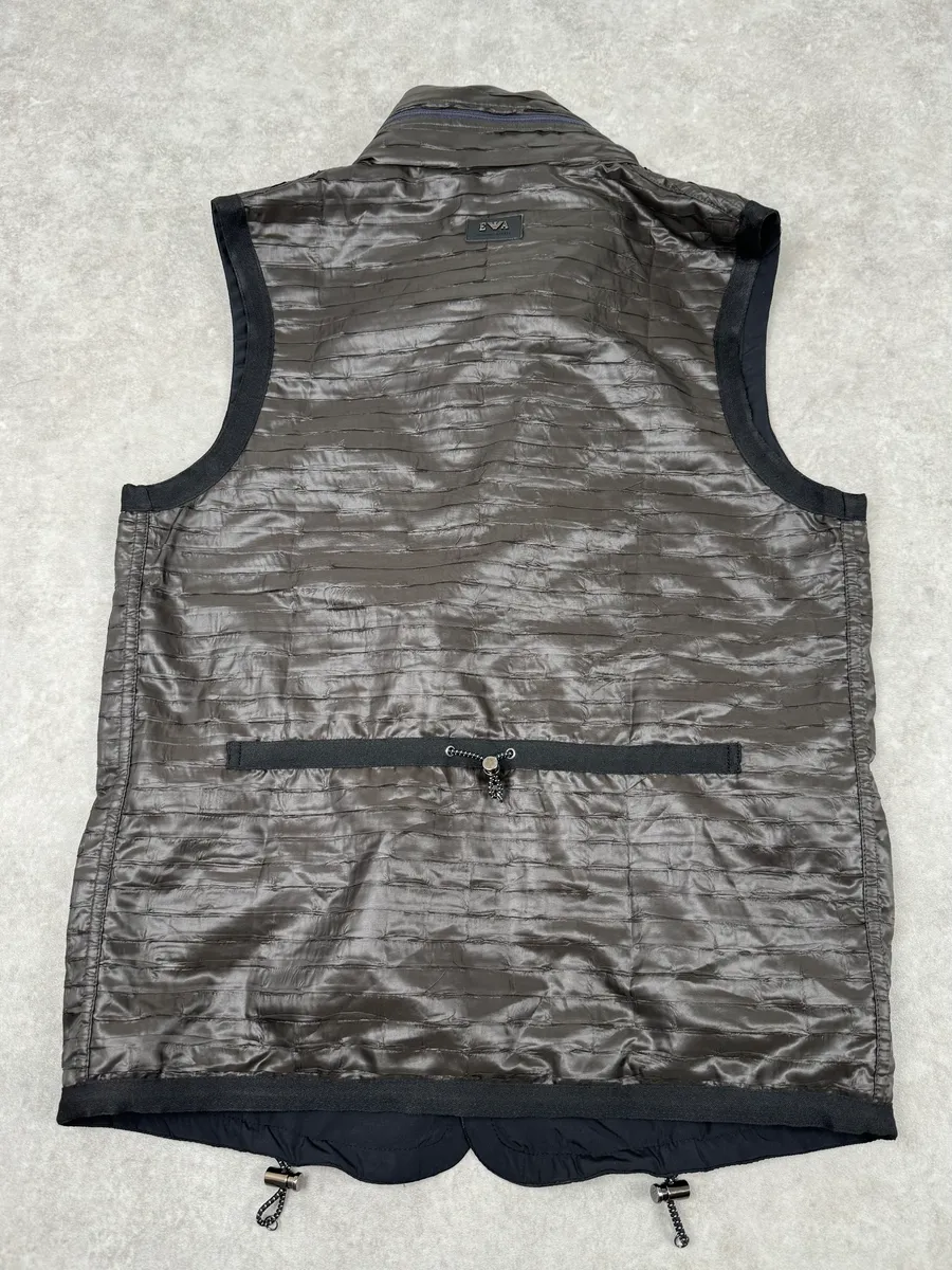 SS2010 Emporio Armani Brown Satin Crocodile Effect Avant-Garde Vest - Image 7