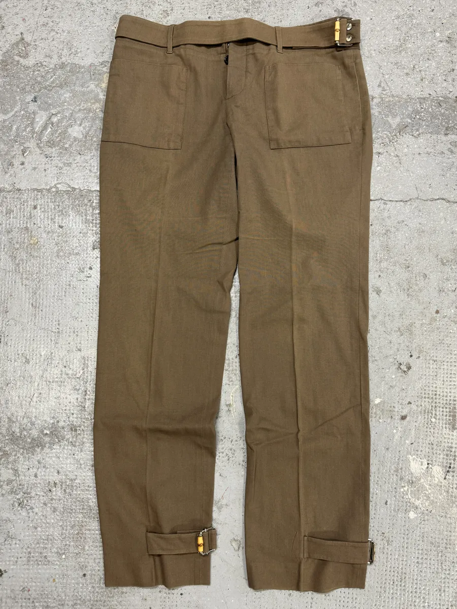 SS2010 Gucci Bamboo Buckle Tailored Green Pants