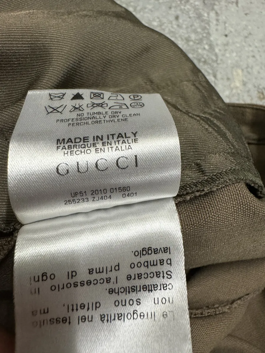 SS2010 Gucci Bamboo Buckle Tailored Green Pants - Image 7