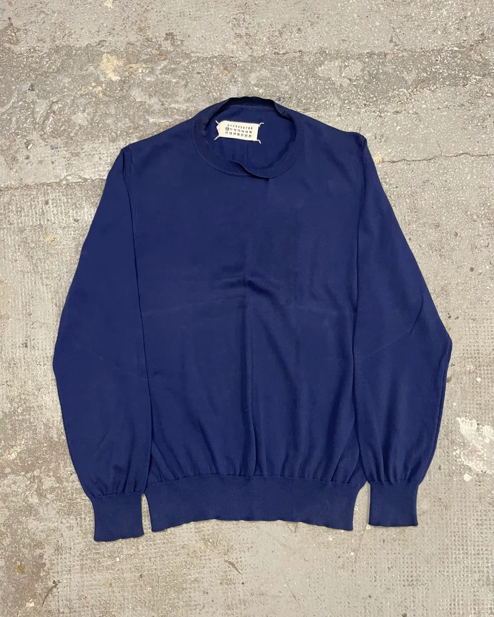 SS2010 Maison Margiela Royal Blue  Reworked Collar Sweater - Image 4