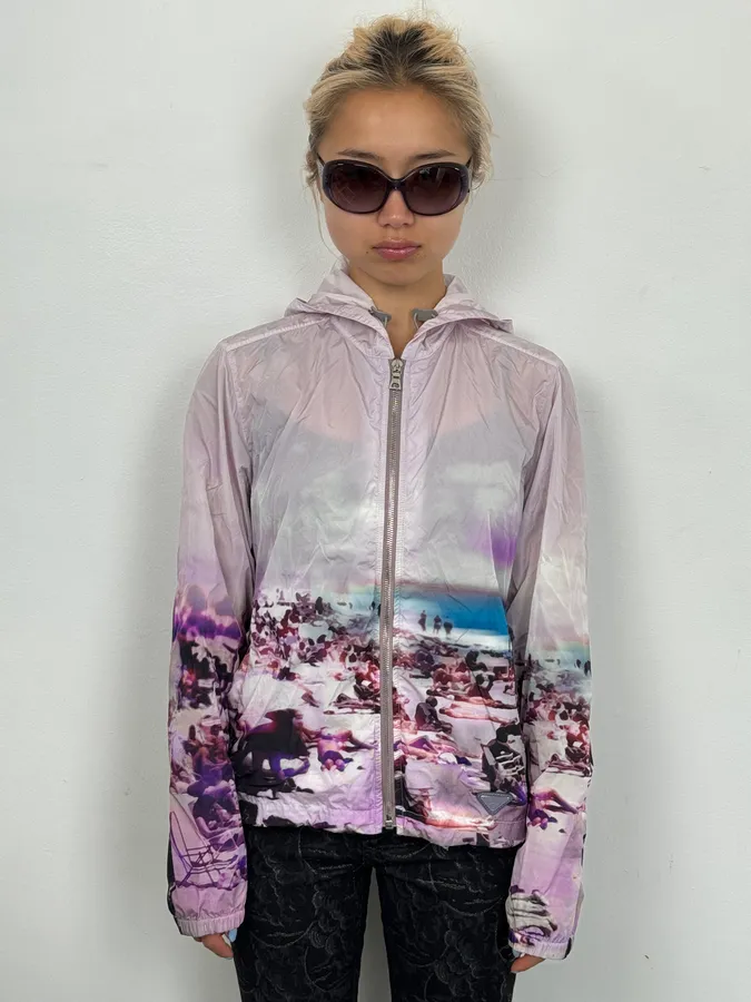 SS2010 Prada Beach Landscape Purple Windbreaker Jacket - Image 3