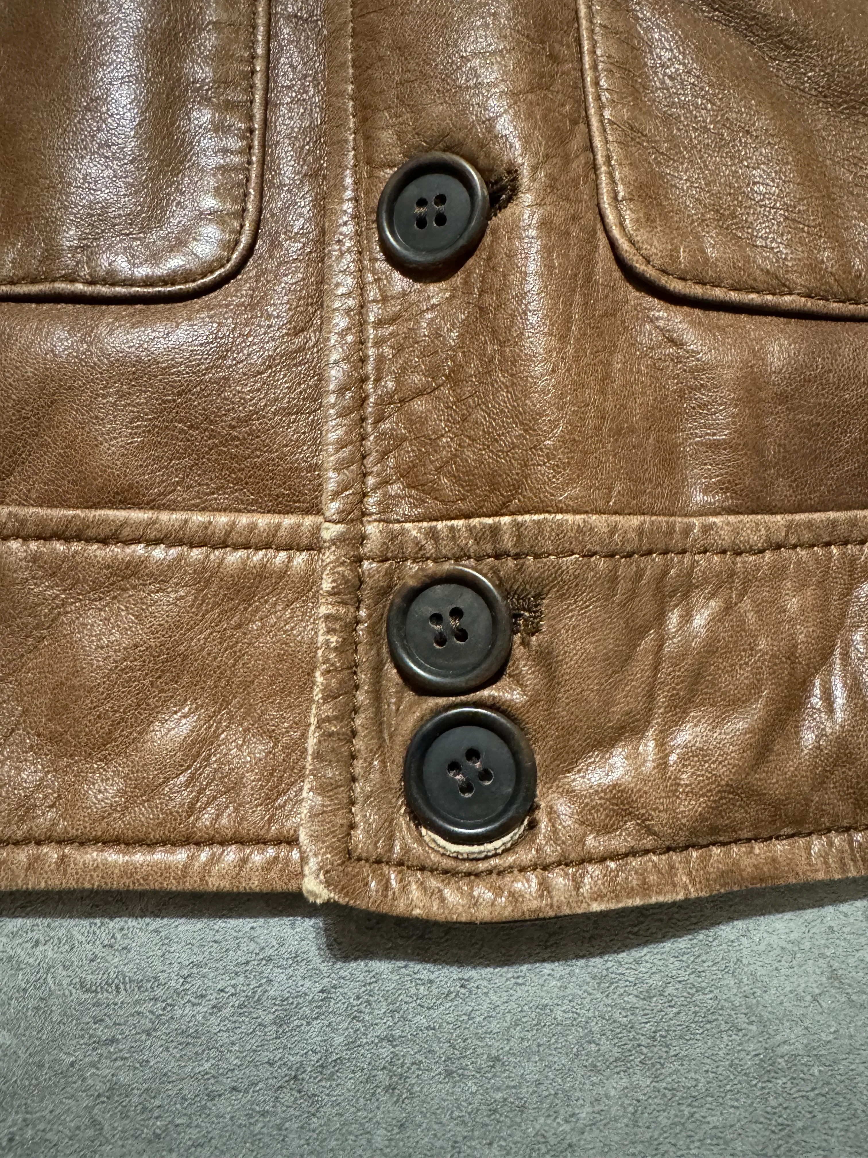 SS2010 Prada Brown Leather Jacket - Image 5